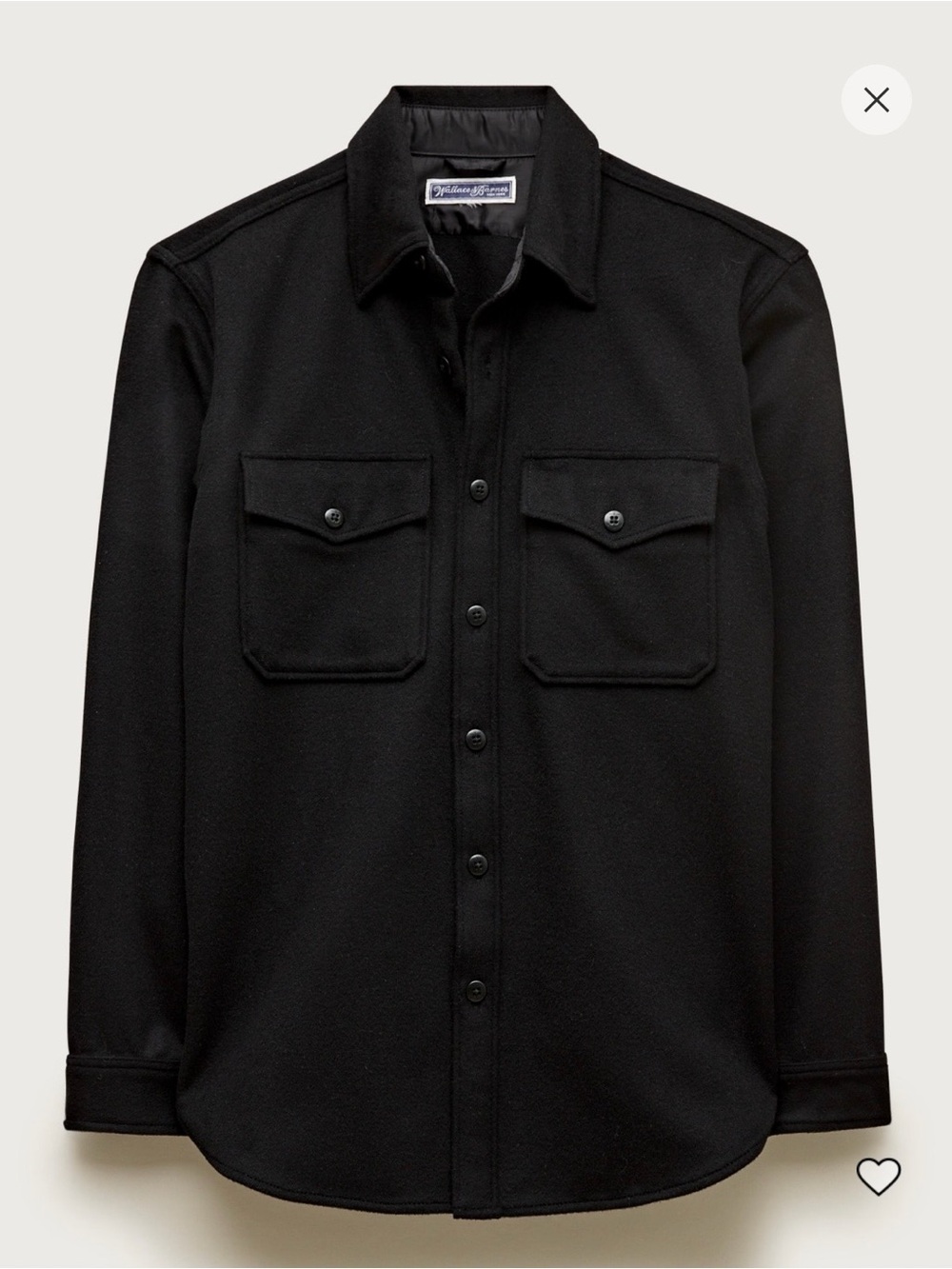 Wallace & Barnes CPO for J.Crew Button-Up Wool Shirt Jacket in Black